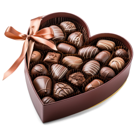 Chocolates in a heart box