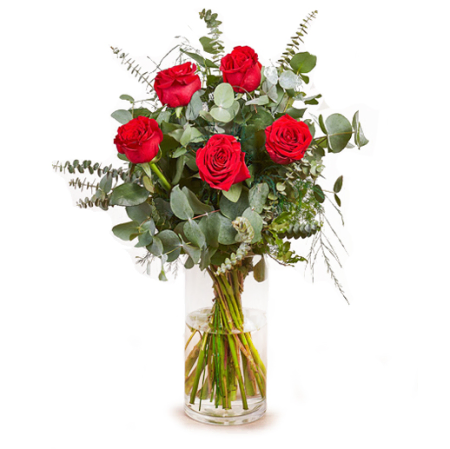 Composición de 5 rosas